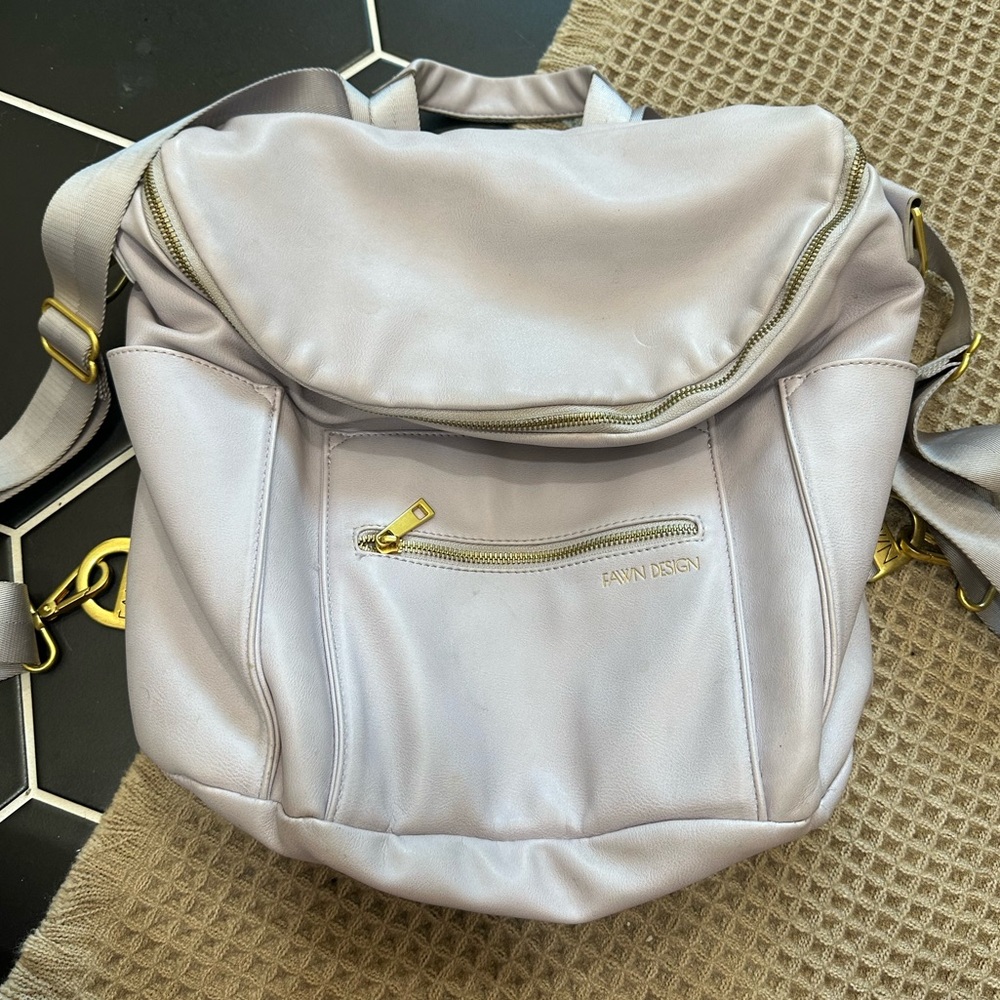 Light purple fawn diaper bag